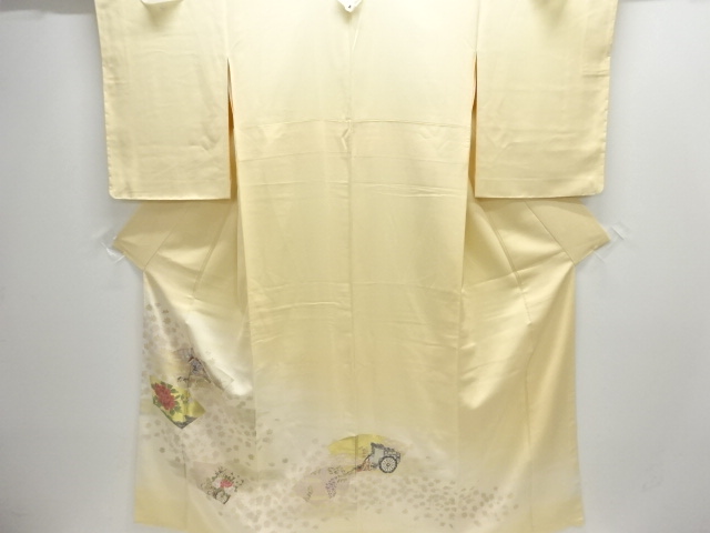 JAPANESE KIMONO / IRO-TOMESODE / UNUSED / JUKO-ORI / WOVEN JUNIHITOE